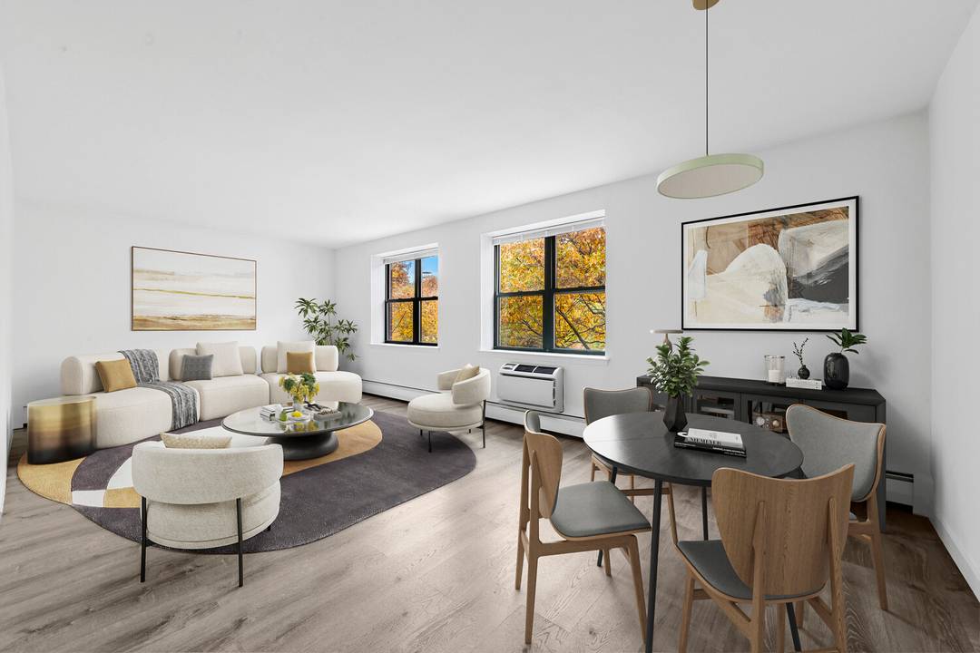 Renovated and spacious, 2BR home offers high ceilings, natural light, and unobstructed views of Marcus Garvey Park.