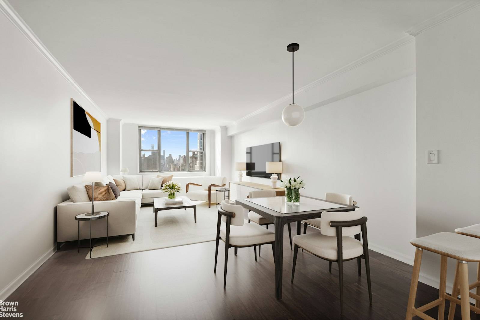 High above the city on the 27th floor of the esteemed co op at 444 East 86th Street sits this sun drenched, south facing, and generously proportioned one bedroom residence.