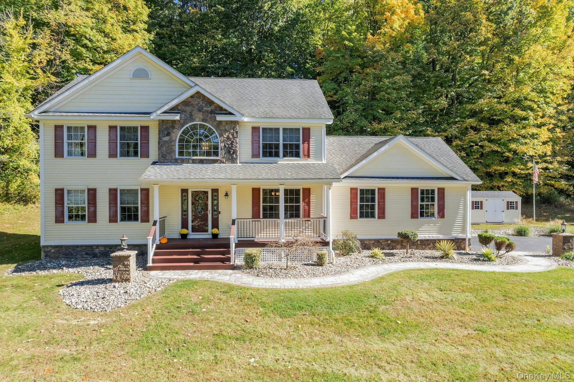 Welcome home to this stunning 1 family Colonial, beautifully set on 3 1 2 serene acres offering privacy, tranquility and luxury living where comfort meets elegance.
