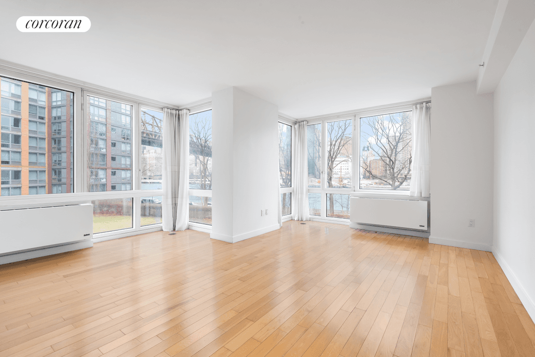 River and Bridge Views The F line is a large 2 Bedroom 2 bathroom Condo at Riverwalk Condominium with the most gorgeous views on Roosevelt Island.