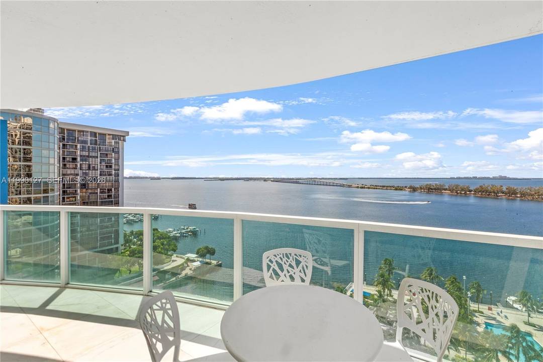 Enjoy beautiful water views from this spacious 2 bedroom, 2 bath residence at Skyline on Brickell.