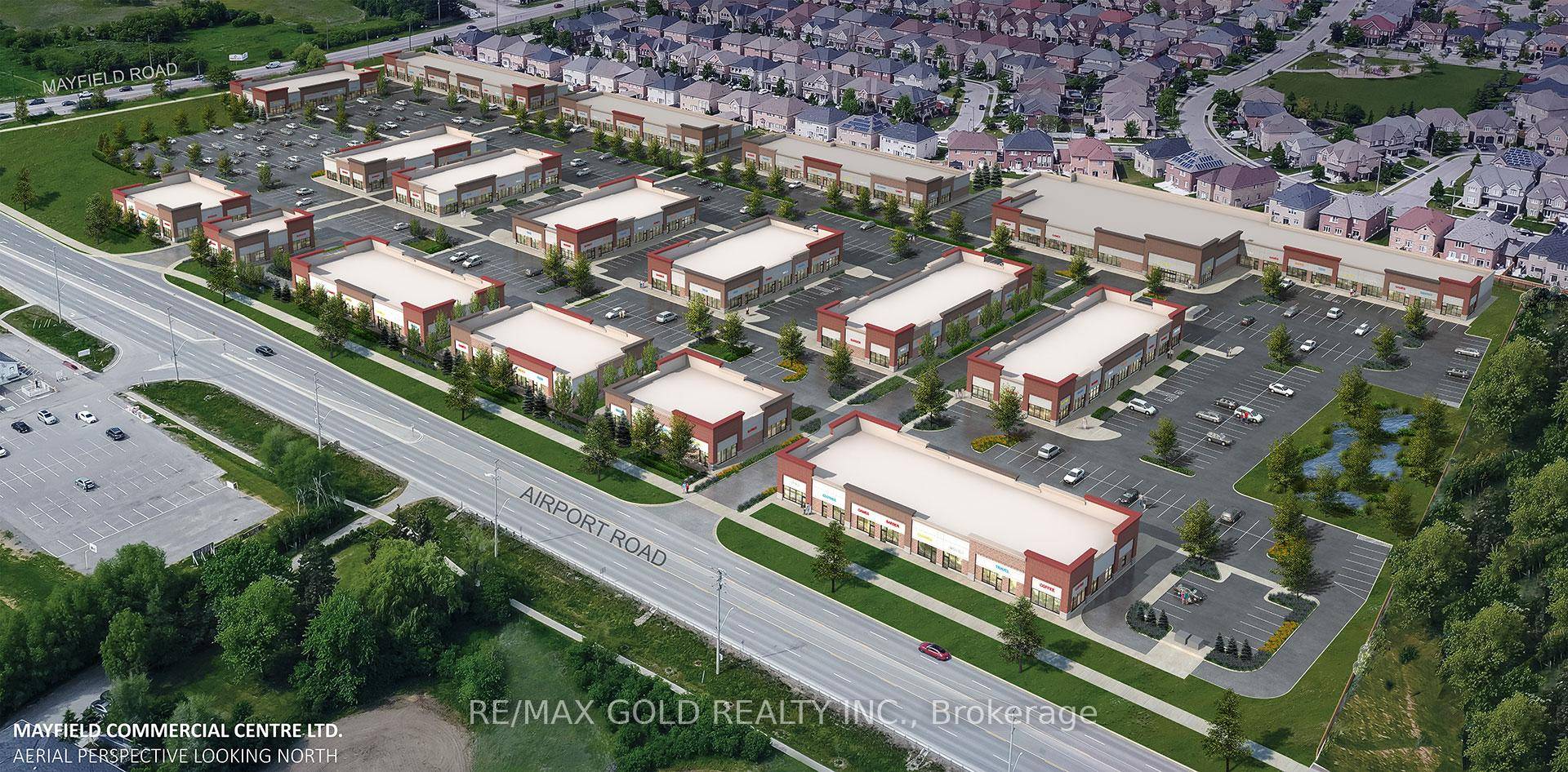 Discover this brand new, fully commercial retail plaza at the bustling corner of Airport Road and Mayfield Road.