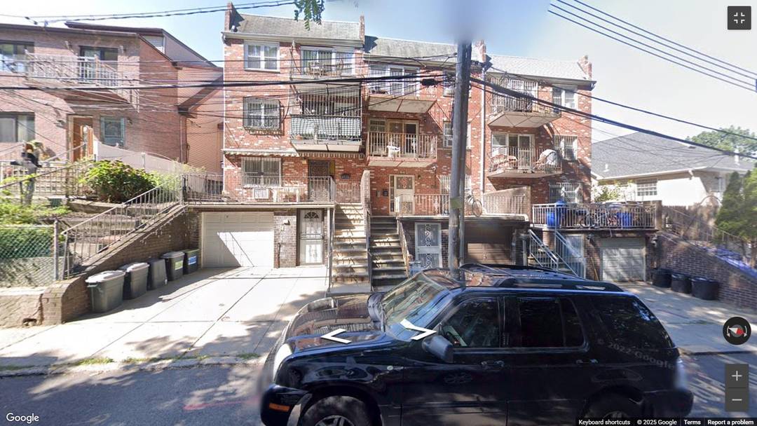 Young brick 3 family building, income producer, walk to F train, buses, walk in basement with 2 car garage.