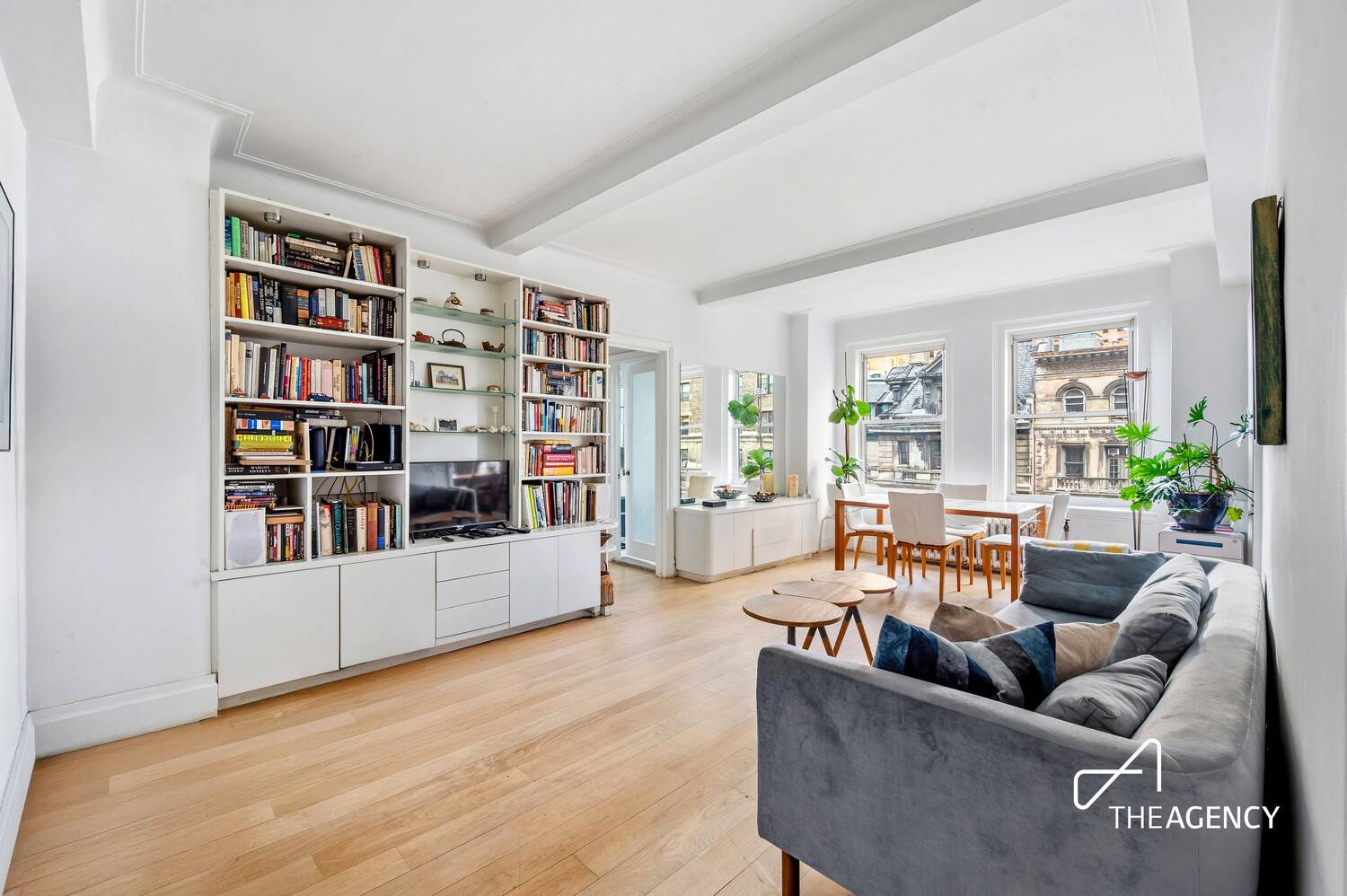 Perched on the fifth floor with views overlooking Riverside Park, this light filled residence combines timeless character with thoughtful modern updates.