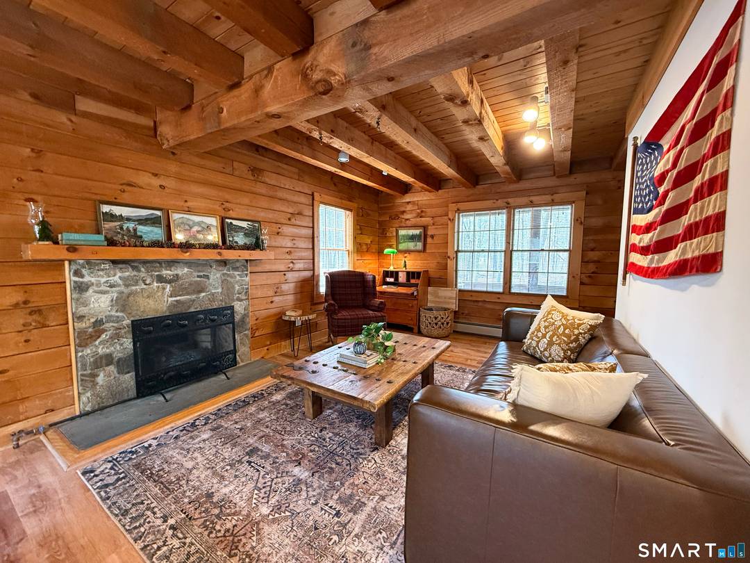 Escape to this cozy, fully furnished log home available for lease in desirable Litchfield, Connecticut.