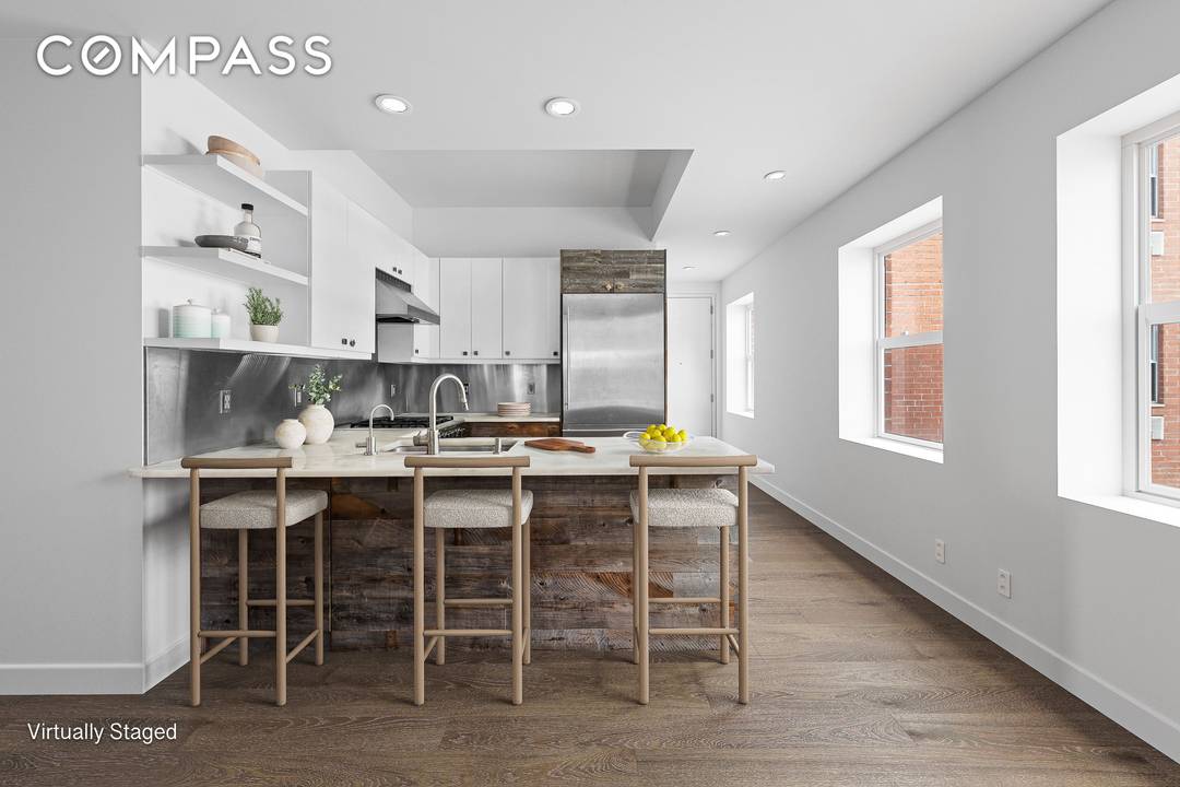 Residence 3B at 46 South 2nd Street offers a rare combination of space, light, outdoor living, and remarkably low carrying costs in the heart of Williamsburg s coveted Domino Park ...