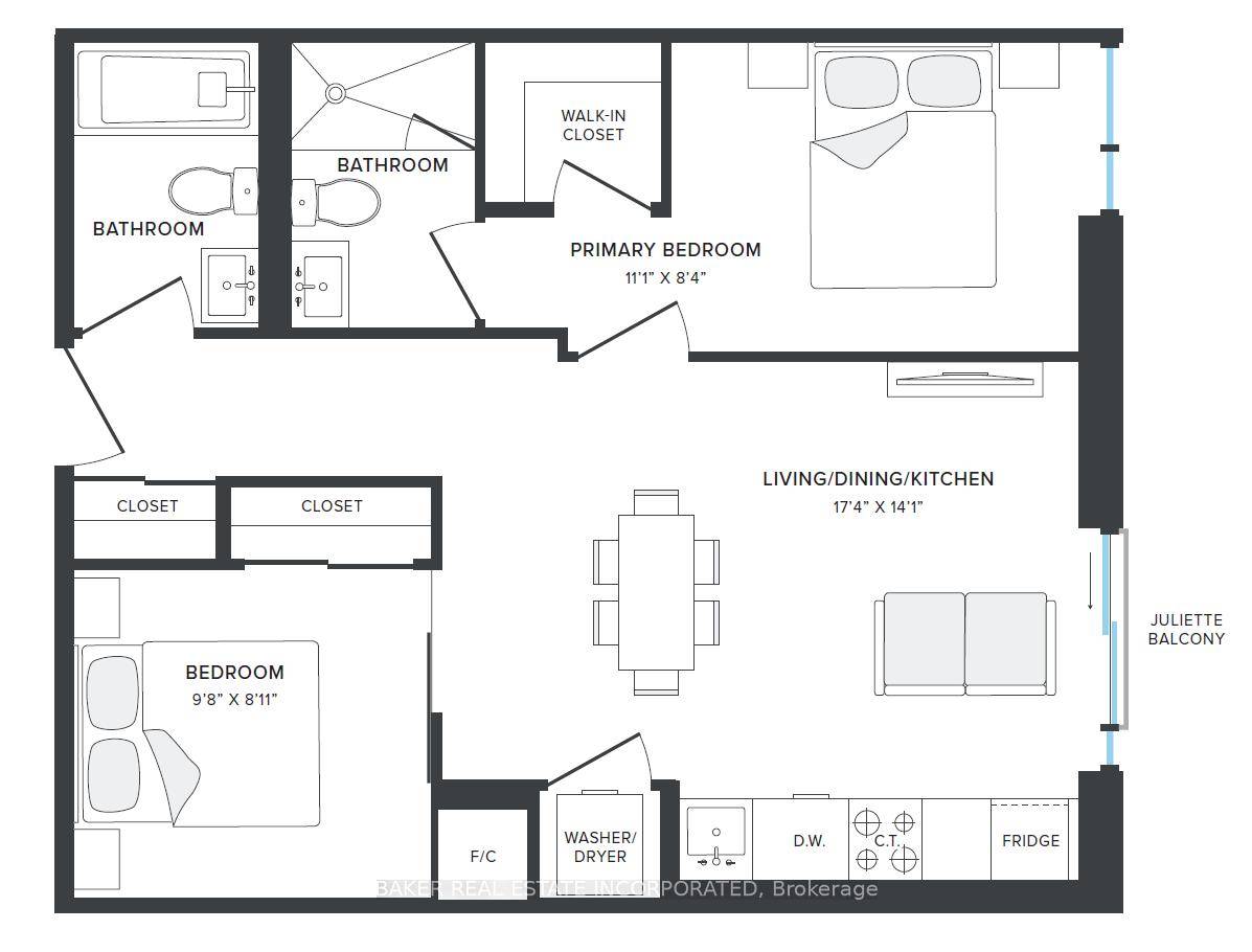 BRAND NEW, NEVER LIVED IN 2 Bed, 2 Bath 681sf SUITE RENT NOW AND RECEIVE 1 MONTH FREE !