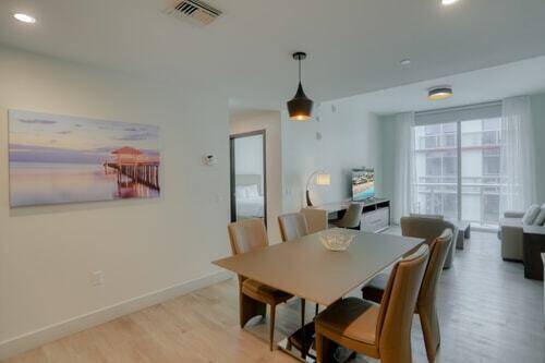 This upscale luxury condo is located just minutes away from the famed Hollywood Beach Boulevard a friendly beach community featuring stunning Atlantic coastline and a buzzing entertainment scene.