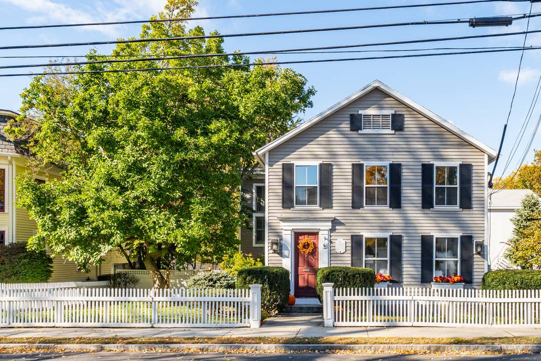 Built in 1845 this in town colonial is located four doors from the Guilford Green.