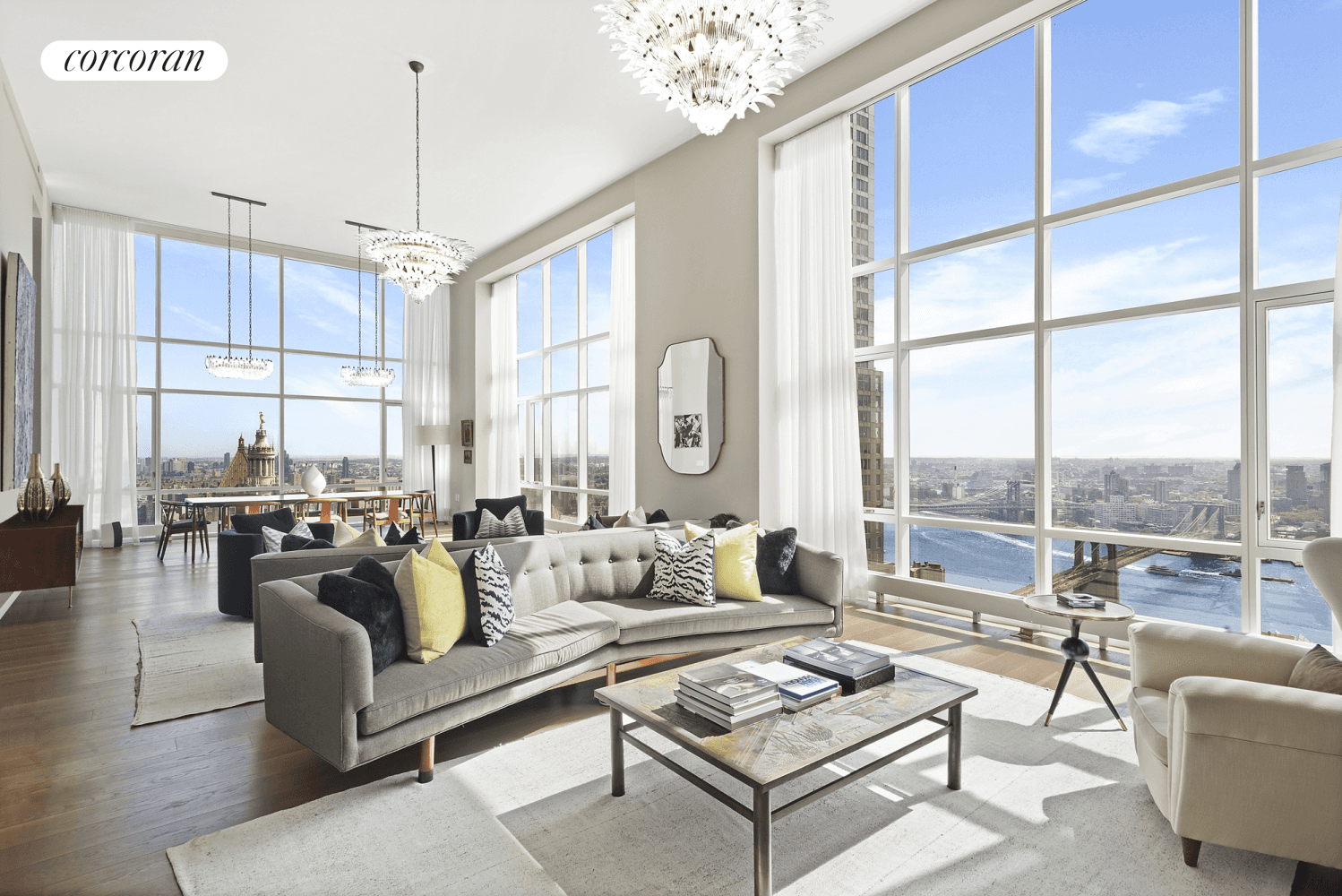 Floating high above New York City at the new 5 Beekman Street Residences, this impressive 3, 554sf full floor Penthouse wraps four corners offering mesmerizing views in every direction through ...