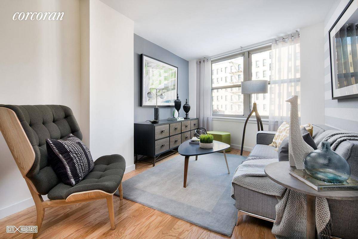 NO FEE RENT STABILIZED Open Houses by appointment Huge west facing studio with central heat AC, large bathroom and full size kitchen with stainless steel appliances.