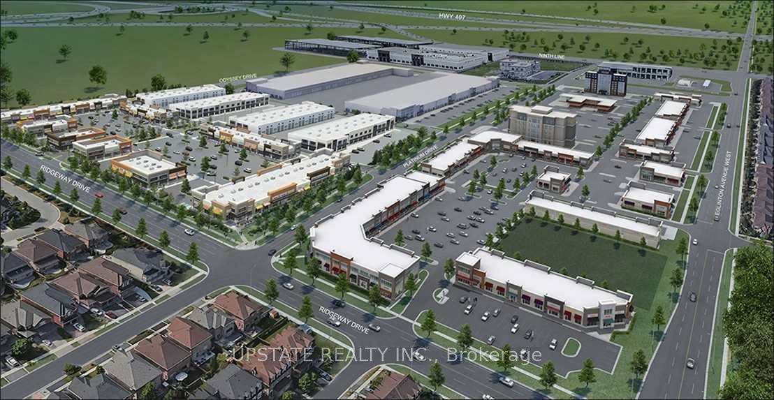 Retail plaza located at the intersection of Eglinton Avenue and Ninth Line offers significant exposure and benefits from high traffic on Eglinton Ave.