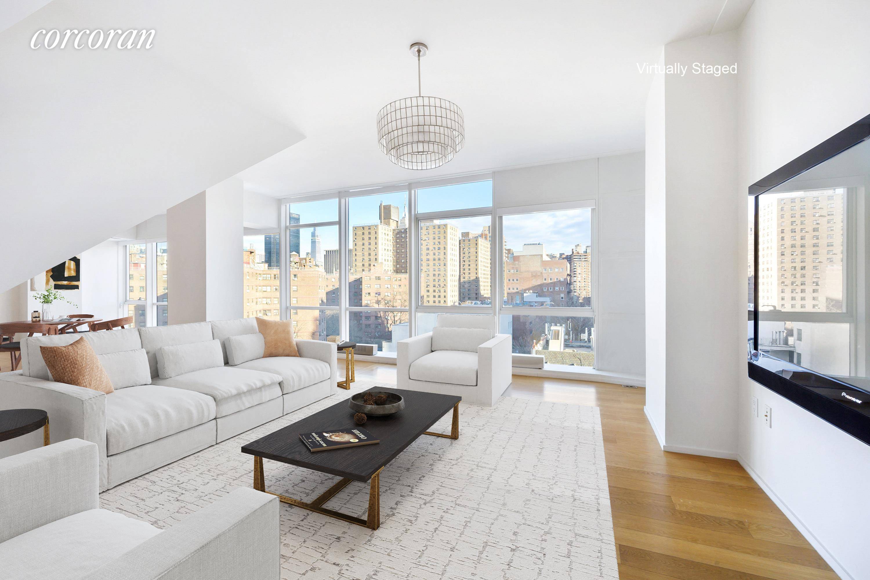 Adjacent to The Highline Park, from Residence 8 9E enter directly from the elevator into your stunning 3009sqft, 3 bedroom duplex loft or 3 bed plus office with 3 full ...