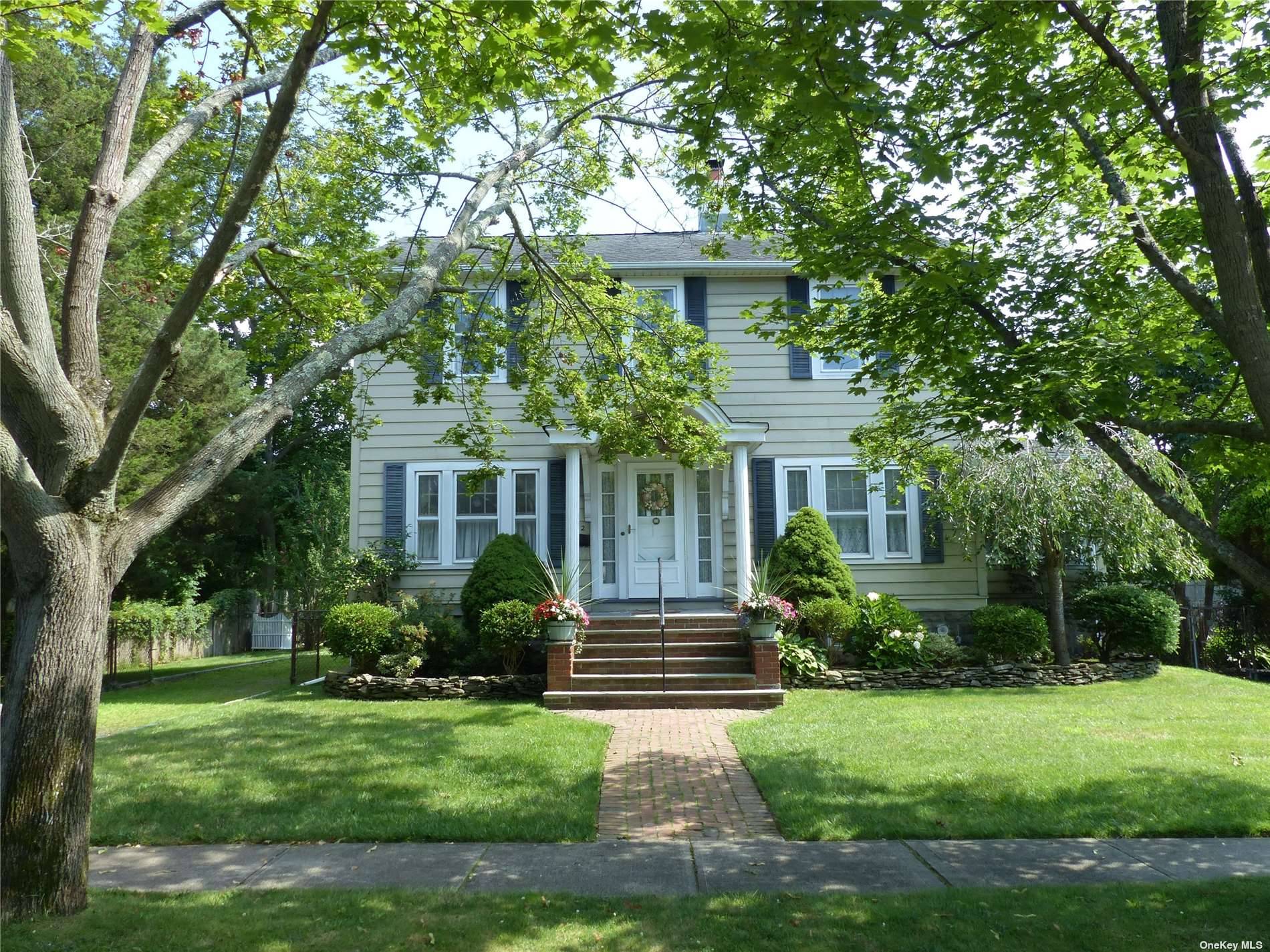 Classic Babylon Village Colonial With Old World Charm Entrance Foyer, Spacious Living Room Fireplace, Formal Dining Room, French Doors, Sun Porch Heat, 4 Bedrooms, 2nd Floor Porch, Hardwood Floors, Back ...