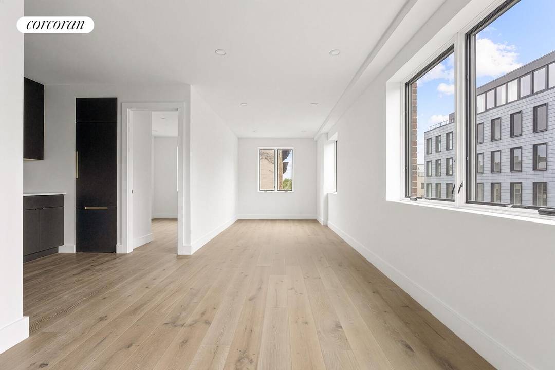 Welcome to unit 2R at 749 Park Place, a thoughtfully designed two bedroom, one bath residence offering 601 square feet of efficient, light filled living.