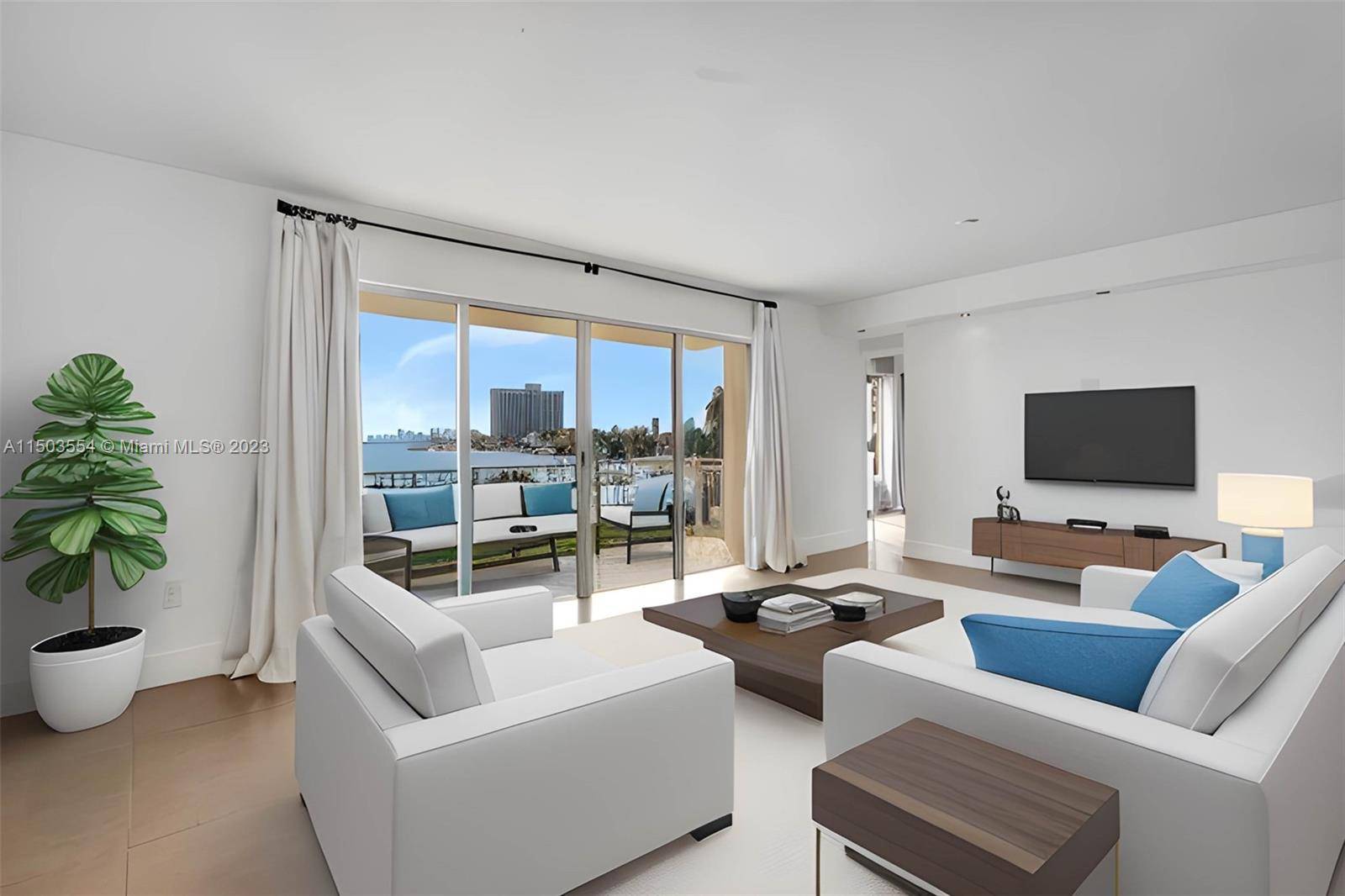 Expansive and uninterrupted vistas of sparkling Biscayne Bay, Miami Beach, and Downtown Miami can be enjoyed from every room of this elegant unit.
