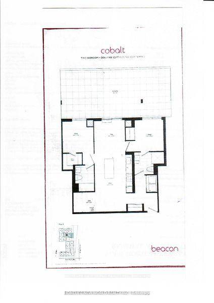 Very Functional and Practical layout, 2 Split Bedrooms Den Can Be Separated 3rd Room One of the largest units in the building 908 sf 505 sf Huge Terrace Like Private ...