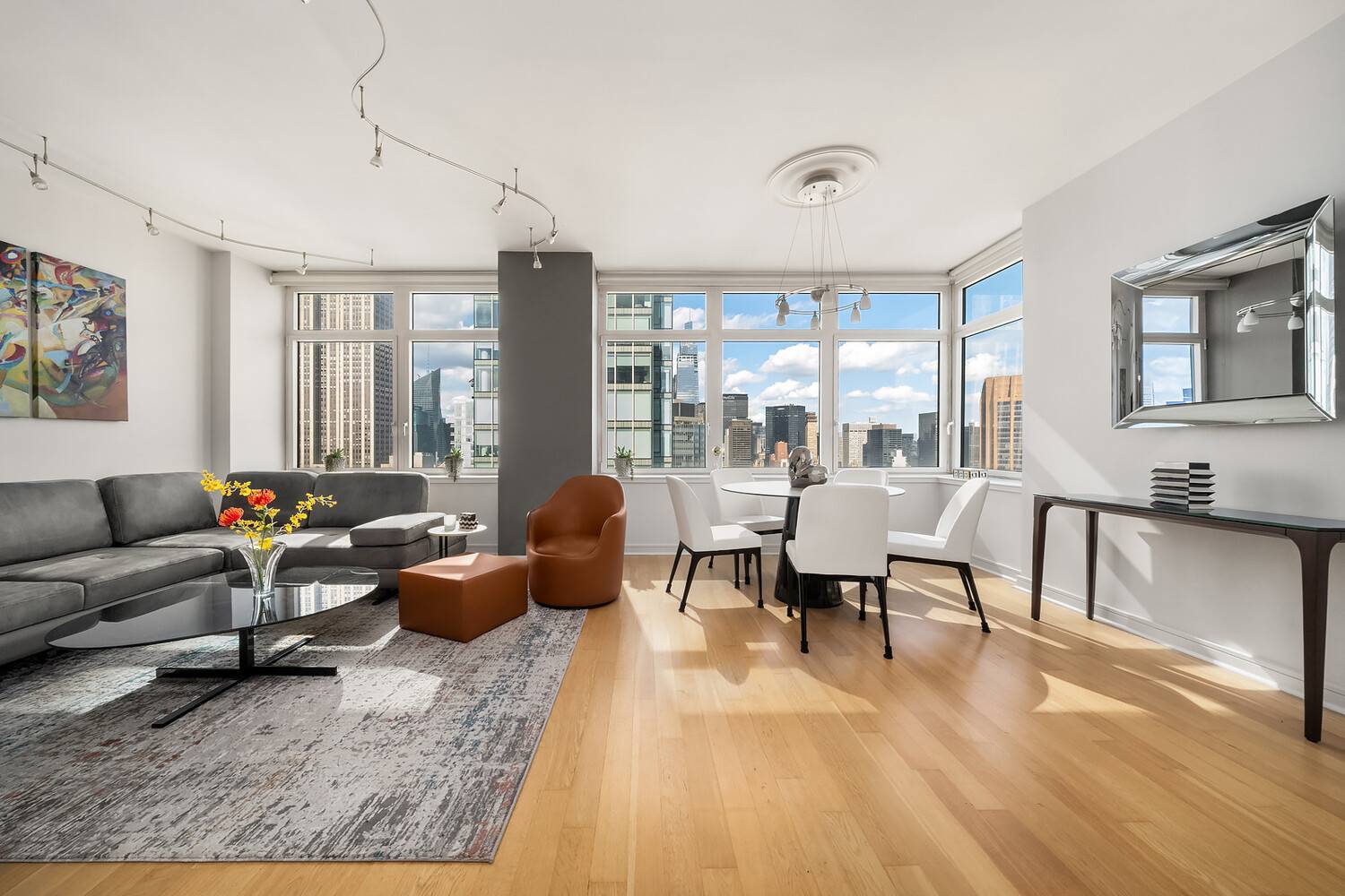 Huge, move in ready 991 square foot one bedroom one and a half bathroom home with spectacular views of the Empire State Building, Chrysler Building, Manhattan skyline, and both the ...