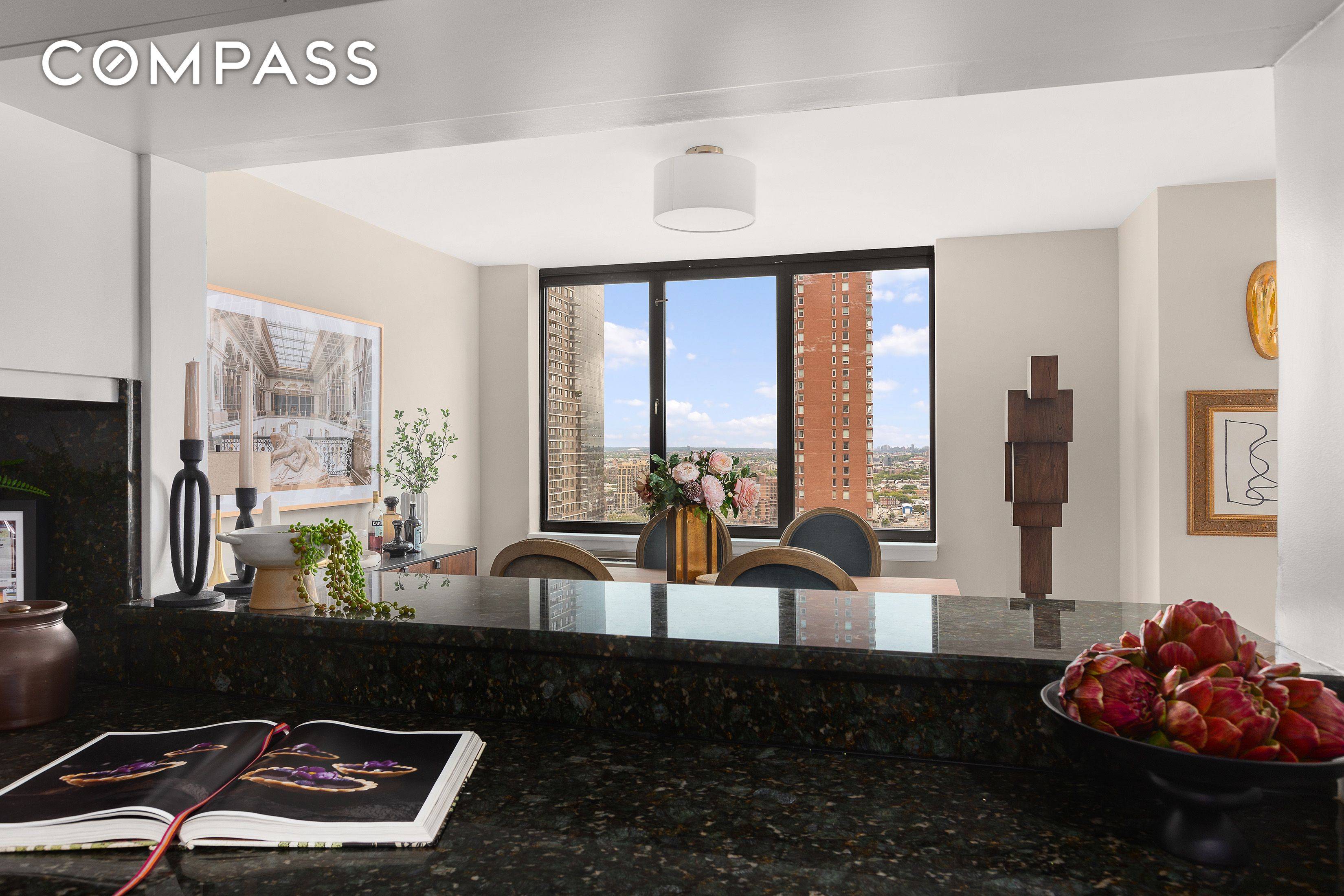 Welcome home to 27C, a renovated corner unit with VIEWS from 19 windows and private outdoor space.