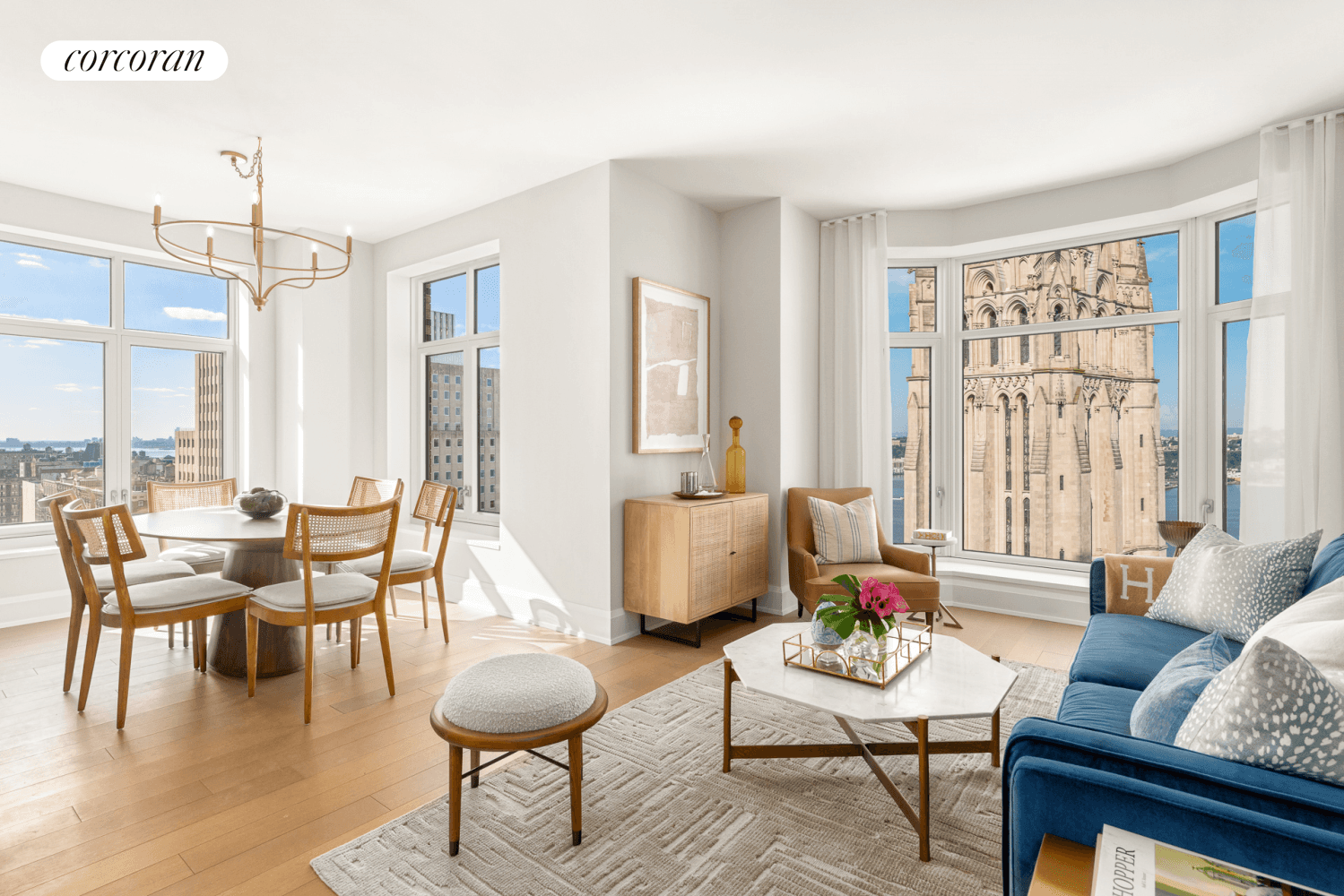 IMMEDIATE OCCUPANCY Occupying Claremont Hall's coveted southwest corner, this beautiful 1, 272 square foot two bedroom, two bathroom home showcases unmatched views of the iconic spire of Riverside Church, the ...