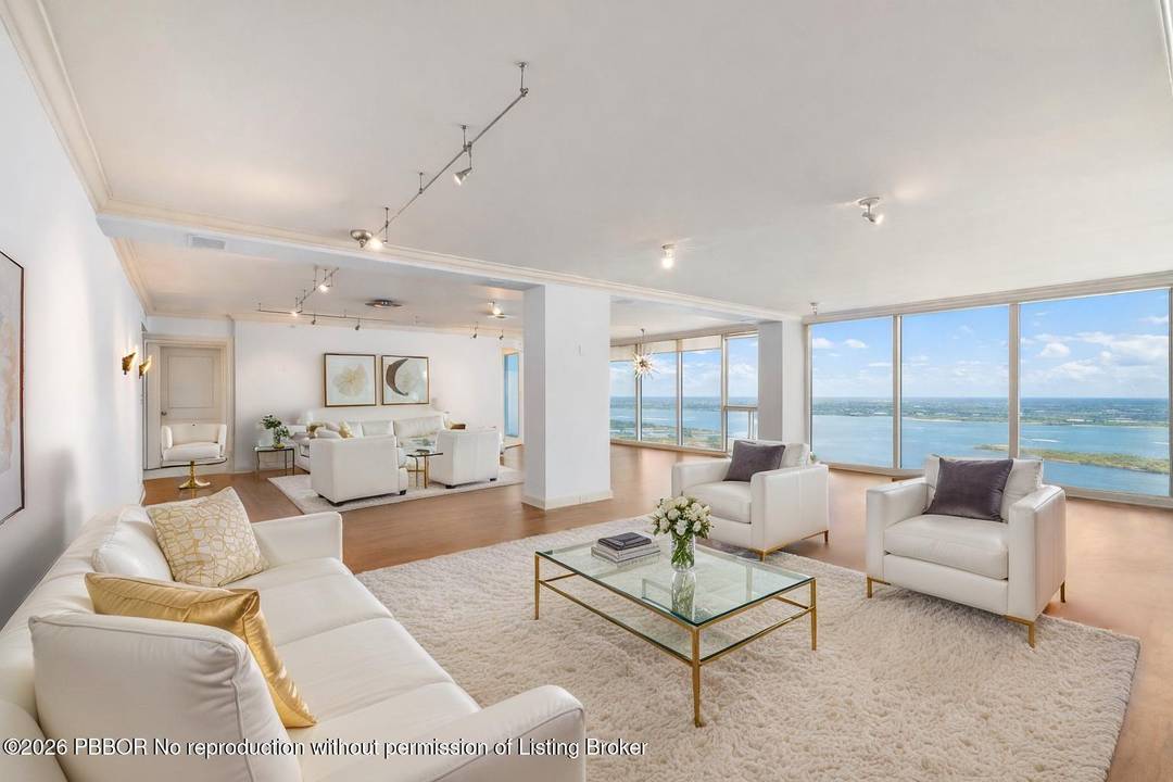 Breathtakingly expansive intracoastal and ocean views from this sprawling and elegantly restored three bedroom, four and half bath condo with library office and lounging space in The Plaza of the ...