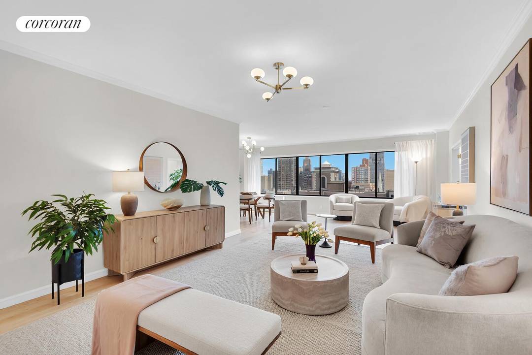 Panoramic city views from every window define this rarely available high floor condominium, ideally situated on the coveted 'Gold Coast' of Manhattan's Upper East Side.