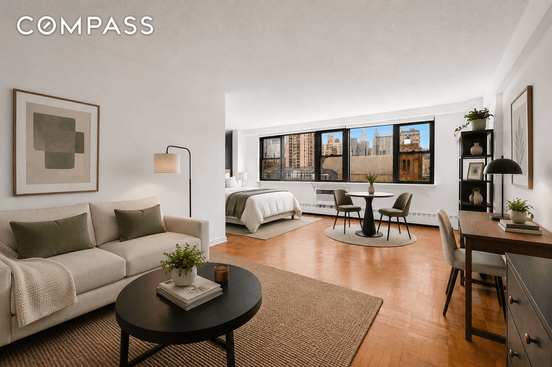 Welcome home to this sun drenched alcove studio with sweeping, unobstructed views overlooking Stuyvesant Square Park.