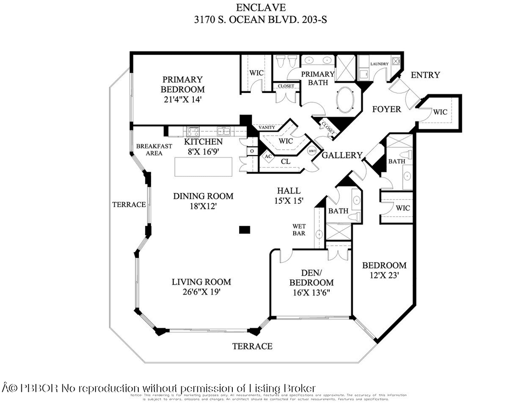 Located directly on the ocean in the prestigious Enclave building on South Ocean Boulevard in Palm Beach, this beautifully designed residence was created by renowned interior designer Noa Santos.