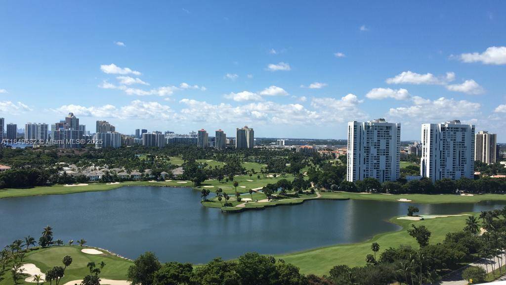 Nestled in a serene and welcoming building, this charming 2 bedroom to 2 bathroom residence offers stunning views of the Turnberry Golf Course.