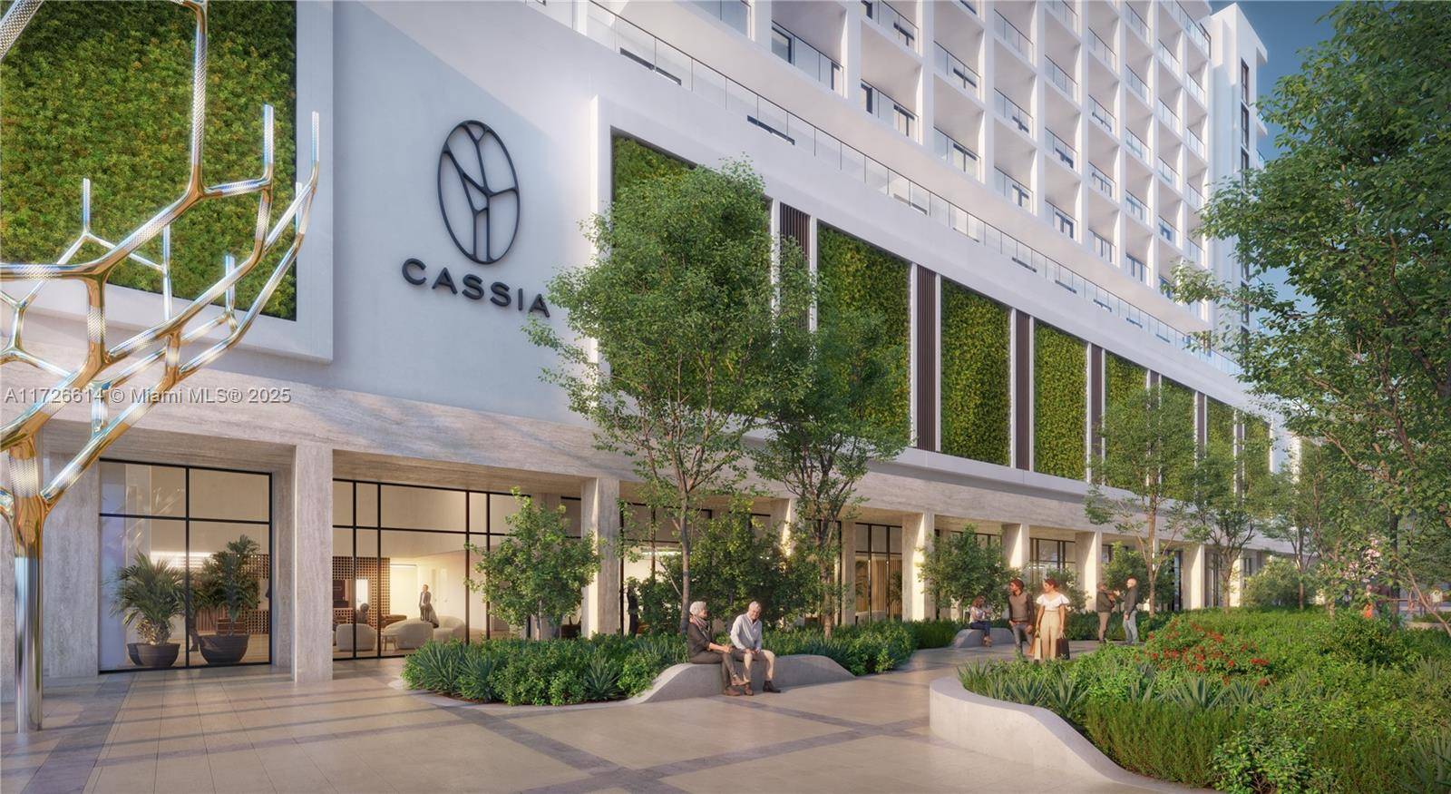 CASSIA The Residences in Coral Gables offers 174 units in a 12 story boutique luxury building in the heart of the Merrick Park District, blending sophistication with city style.