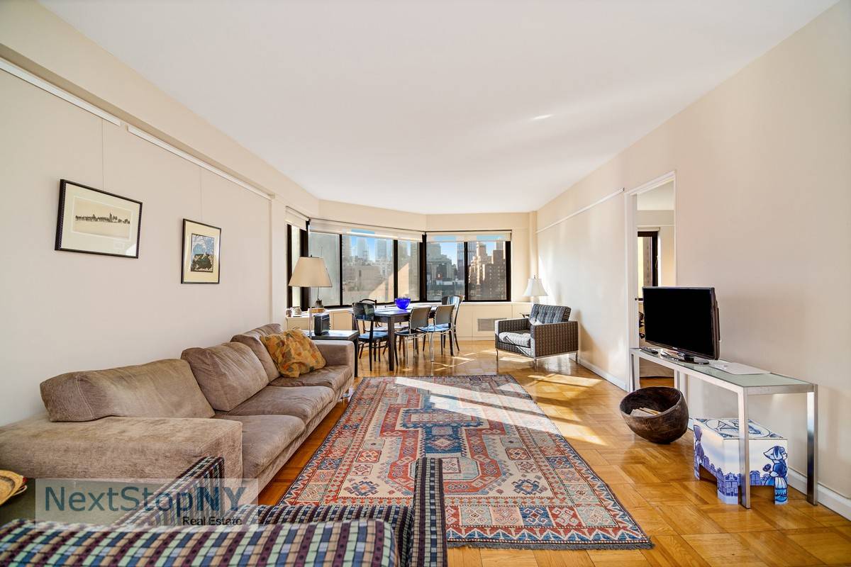 Large two bedroom with two full bathrooms in a great full service building.