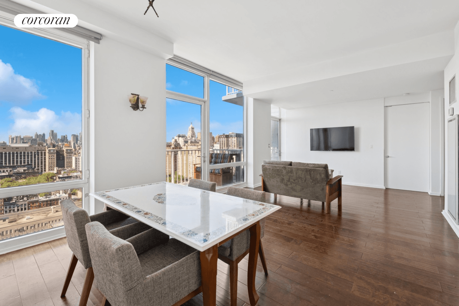 This stunning two bedroom, two bathroom penthouse offers refined luxury and exceptional light with its southern exposure, soaring ceilings, and floor to ceiling windows.