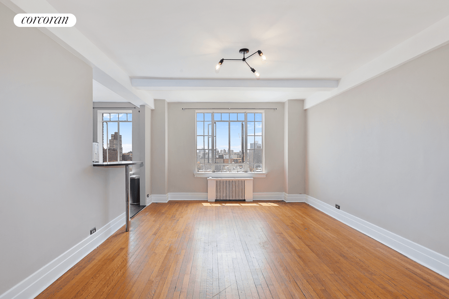 Spacious, sun drenched, studio apartment available with closets galore, oversized casement windows, hardwood floors throughout with breathtaking views.