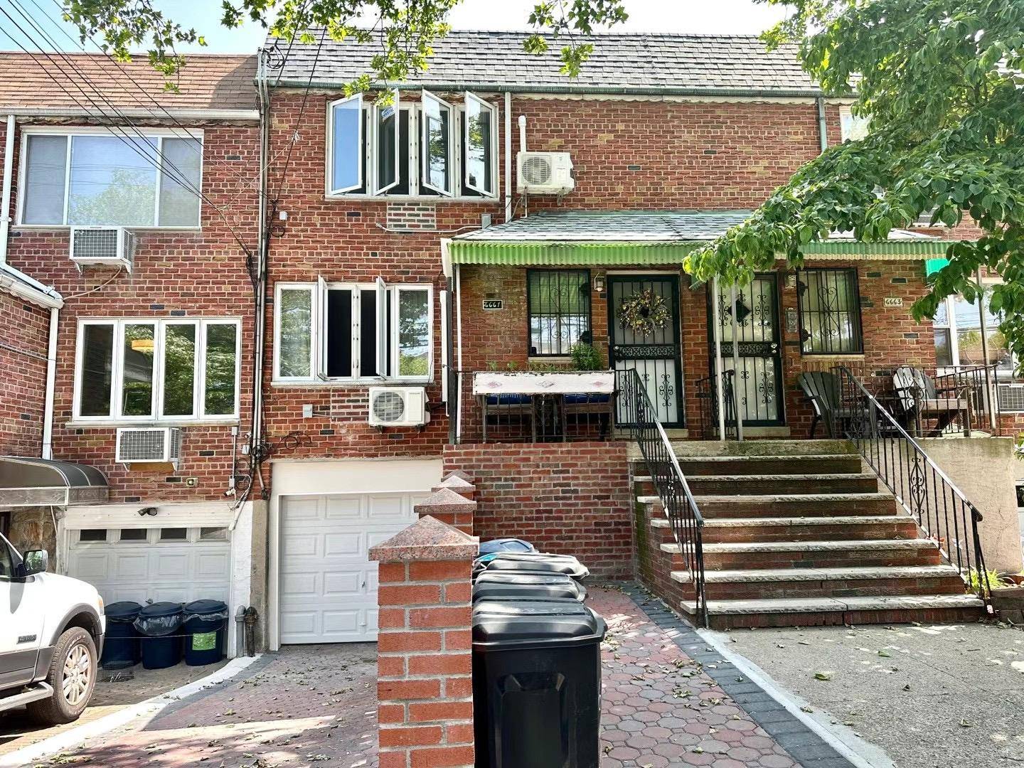This solid brick two family home offers five spacious rooms 2 Bedroom Units, plus a huge finished basement !