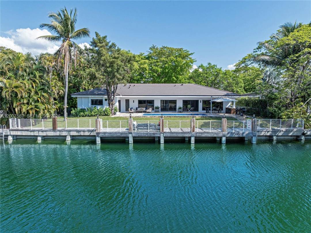 Located in Gables by the Sea, this fully renovated waterfront home sits on a 12, 300 sq ft lot.