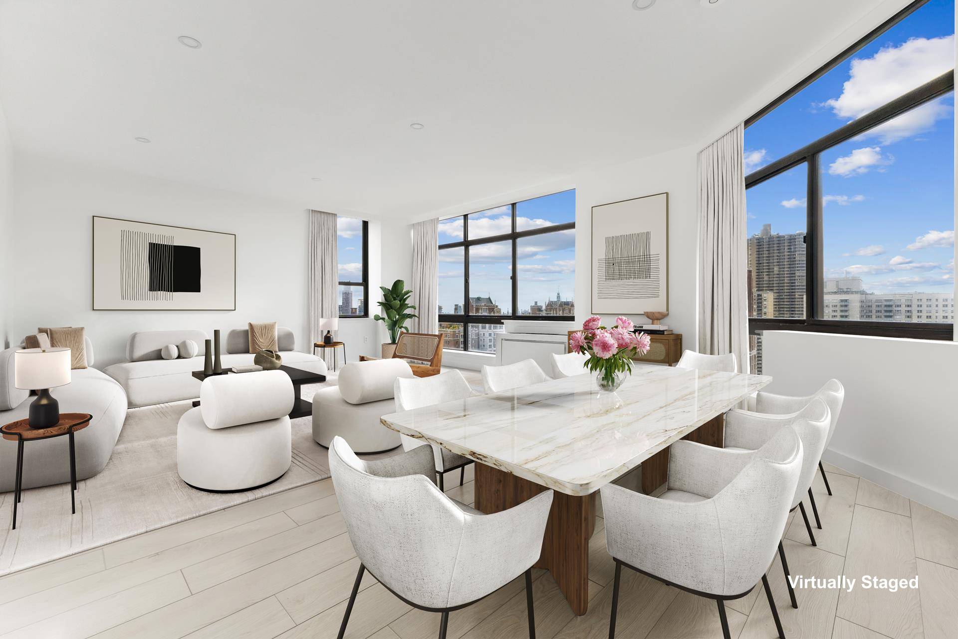 This newly renovated 1, 270 SF 2 bedroom, 2 bath condominium offers expansive windows with East, South, and West exposures, filling the space with light and providing stunning city views ...
