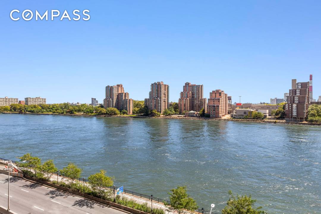 At nearly 1, 800 square feet, this split layout two bedroom home showcases direct East River views from the expansive living room, both bedrooms, and the sunroom.