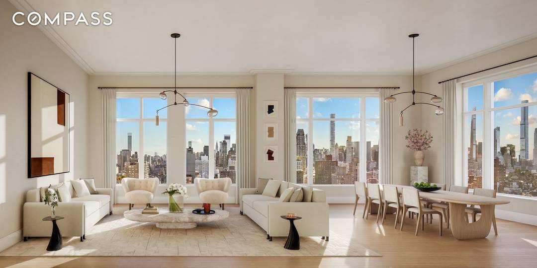 9B is that rarest of finds in NYC, a well designed four bedroom, four and a half bath residence with a terrace.