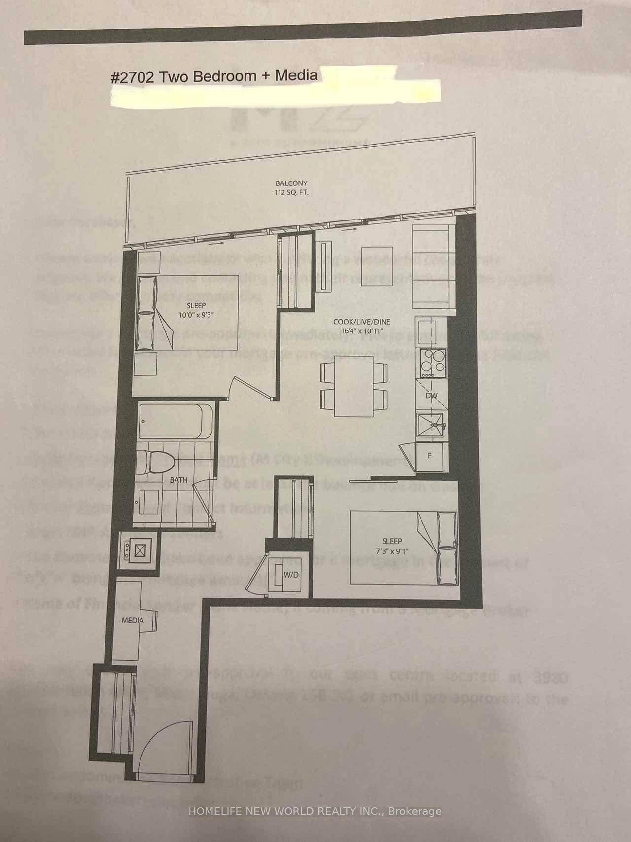 Luxury Mcity2 Condo unit with 2 Bedrooms plus Media Space, and 1 Washroom.