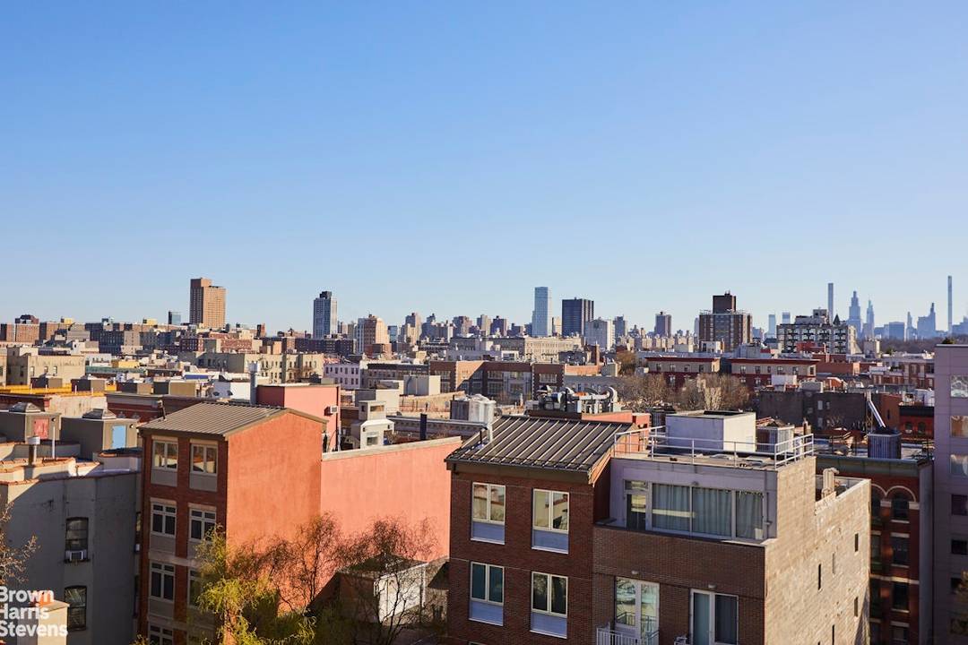 Wide open views insure sun filled days from every room in this chic South Harlem home.