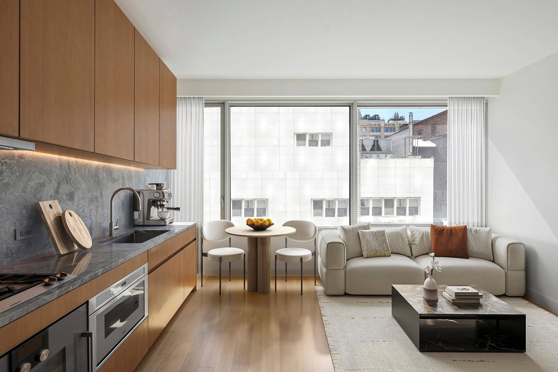 Designed by renowned architect Alvaro Siza with interiors by Gabellini Sheppard, residence 3D is a one bedroom with elegantly appointed modern finishes.