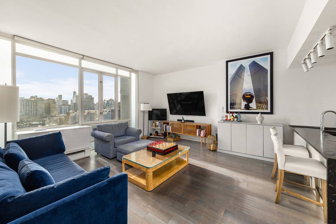 Perched high above the city, Residence 14A at 385 First Avenue is a stunning, sun drenched sanctuary that perfectly captures the essence of modern Manhattan living.