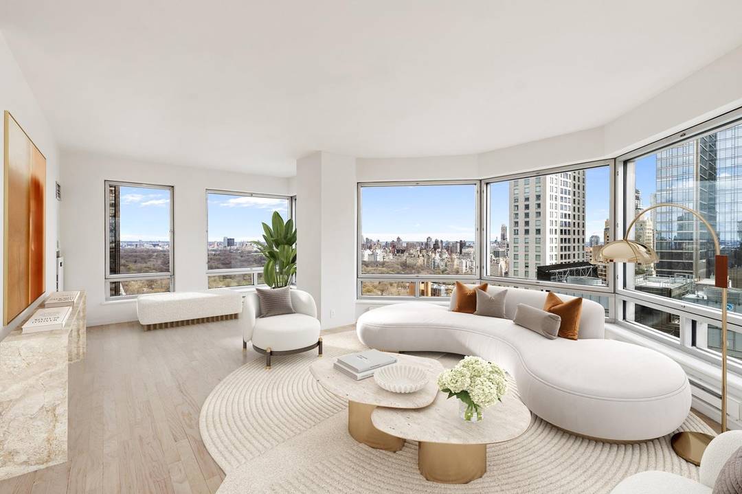 Perched on the 34th floor, overlooking Central Park, is this quintessential New York residence.