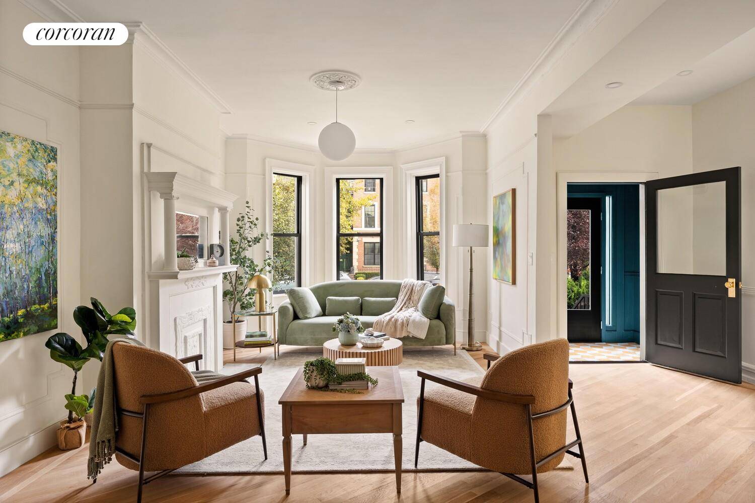 This stunning 2 family townhouse checks all the boxes fully updated throughout with new kitchens, baths, and mechanicals throughout that co exist perfectly with original restored historic details amp ; ...
