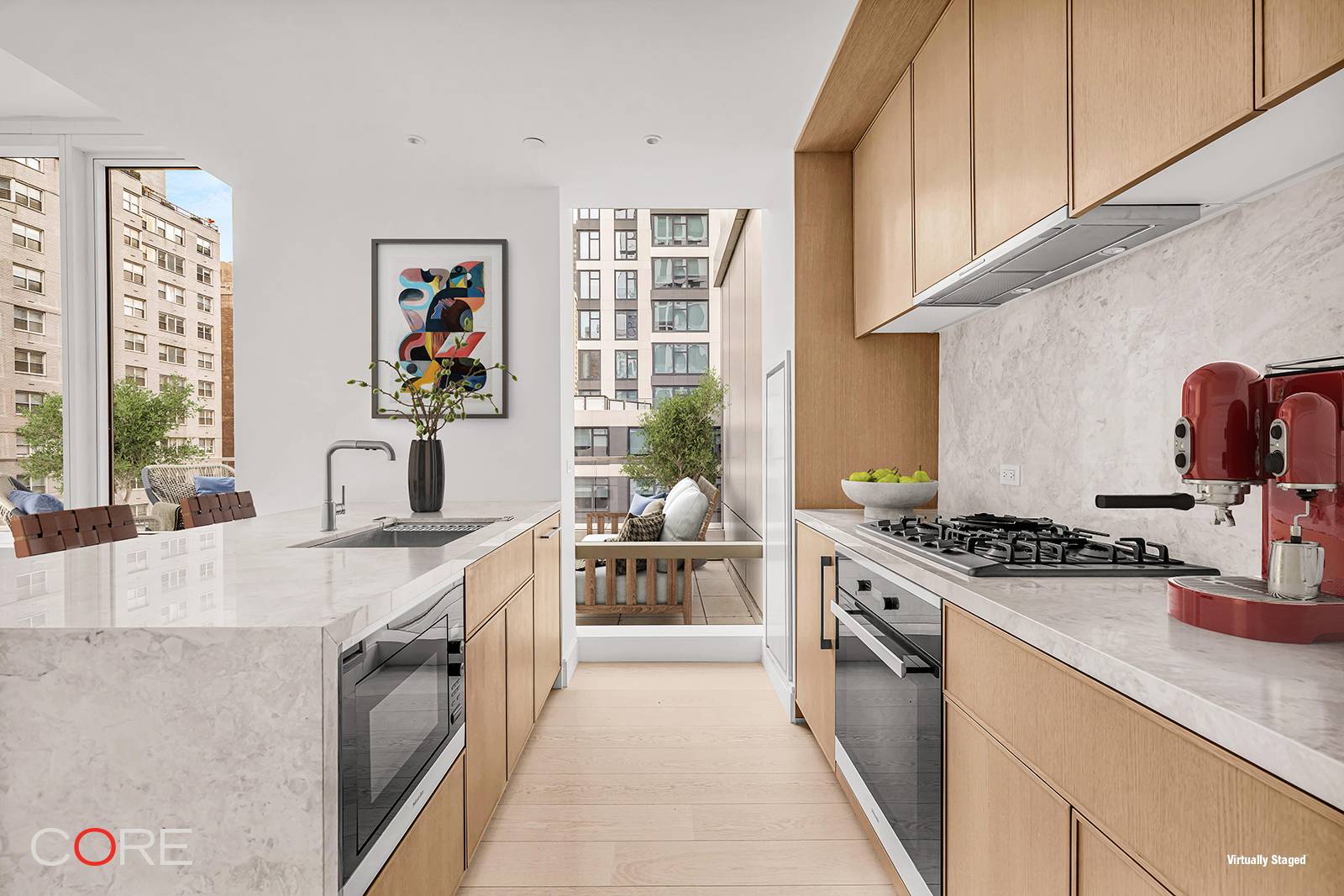 Private In Person amp ; Virtual Appointments Available Immediate Occupancy The north west corner living room has wraparound floor to ceiling, sound attenuated windows, enveloping the area in light.