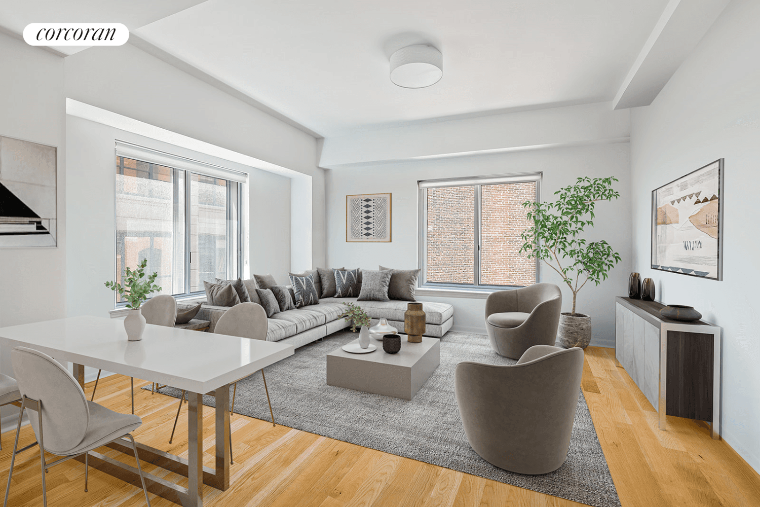 133 Water, 6E, is an oversized corner one bedroom one bathroom home which is approximately 912 square feet.