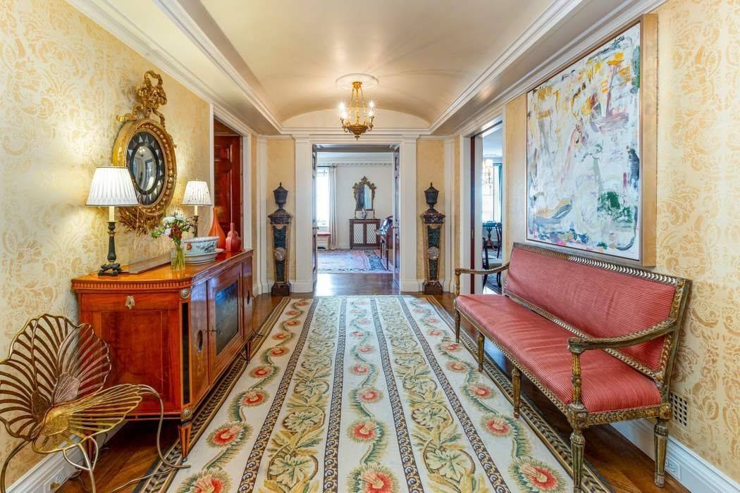 Perfectly located in the heart of Carnegie Hill, this superb light filled 11 room apartment with 90' on Park Avenue, occupies a high floor of a much sought after pre ...