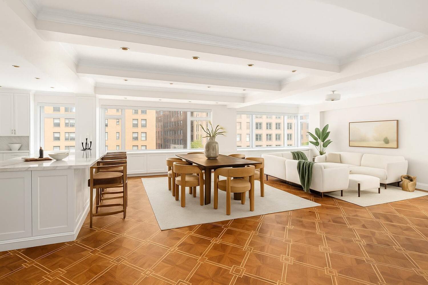 Towering above the corner of 70th Street, Residence 7AB is a singularly rare offering boasting an uninterrupted 58 foot linear frontage on Park Avenue, massive volumes throughout, and a level ...