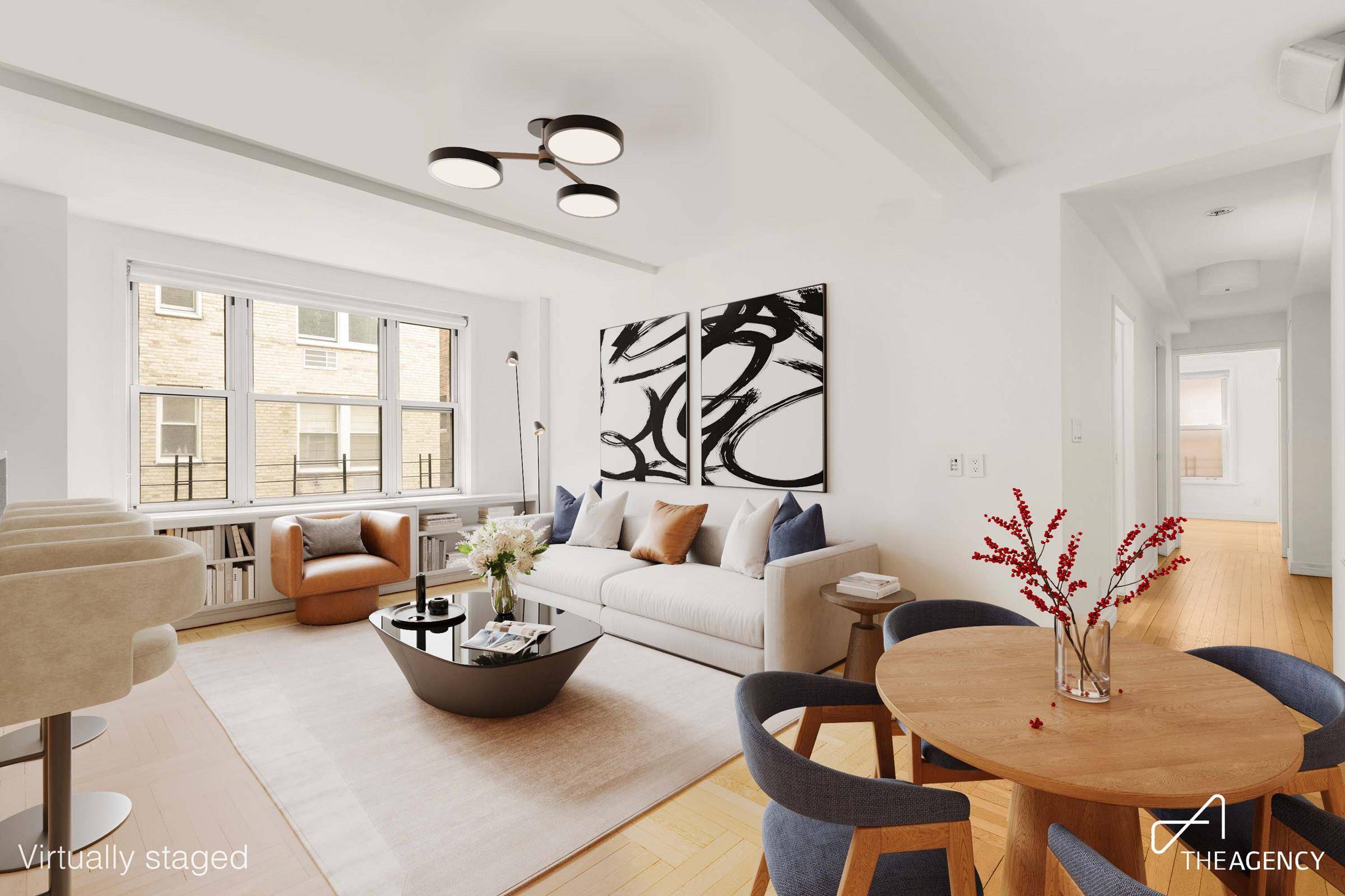 Sun drenched sophistication meets pre war charm in this exquisitely gut renovated two bedroom, one and a half bath home perched high above Gramercy Park.
