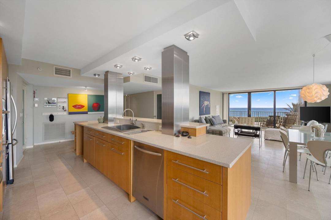 Enjoy stunning sunrises from this stylishly renovated 1, 740 square foot, 2 bedroom, 2 bath residence with sweeping ocean views and a SE exposure.